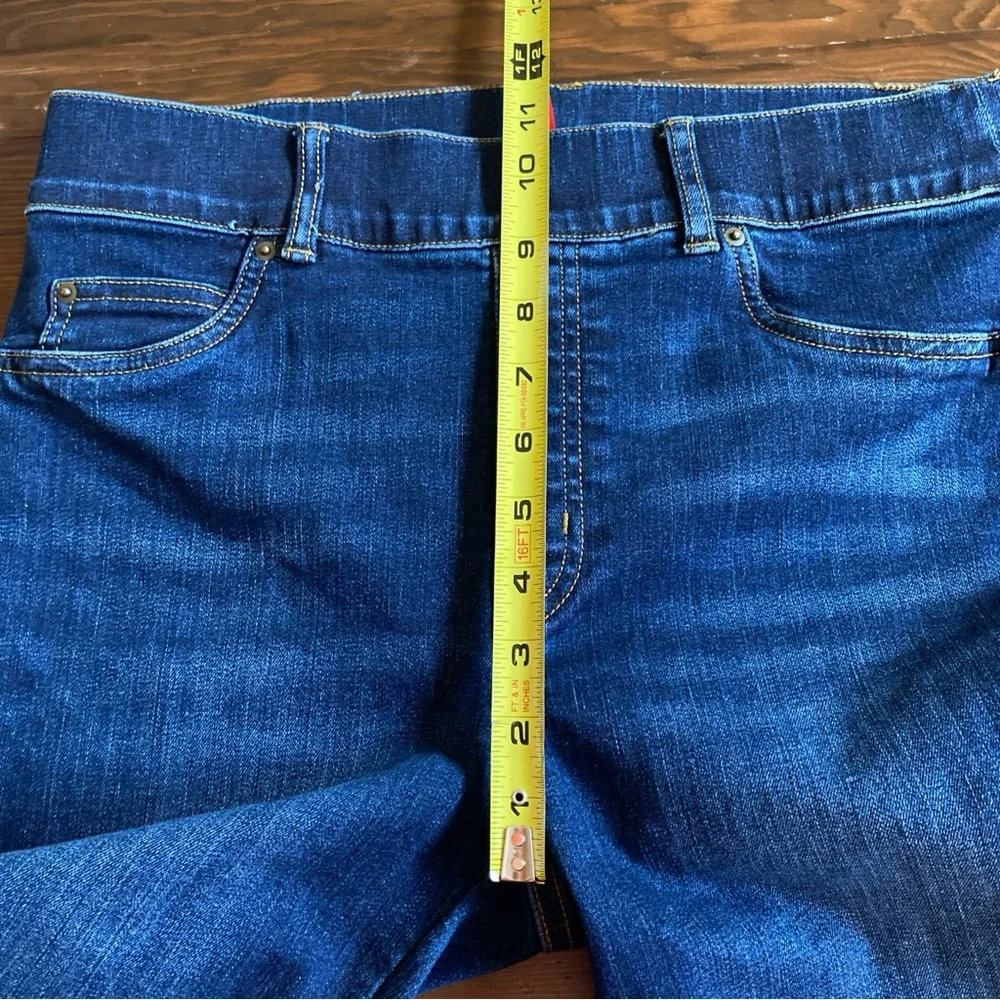 SPANX Women’s Cotton Denim Flare Jeans Pull-On Size MEDIUM 33”L - Picture 9 of 11